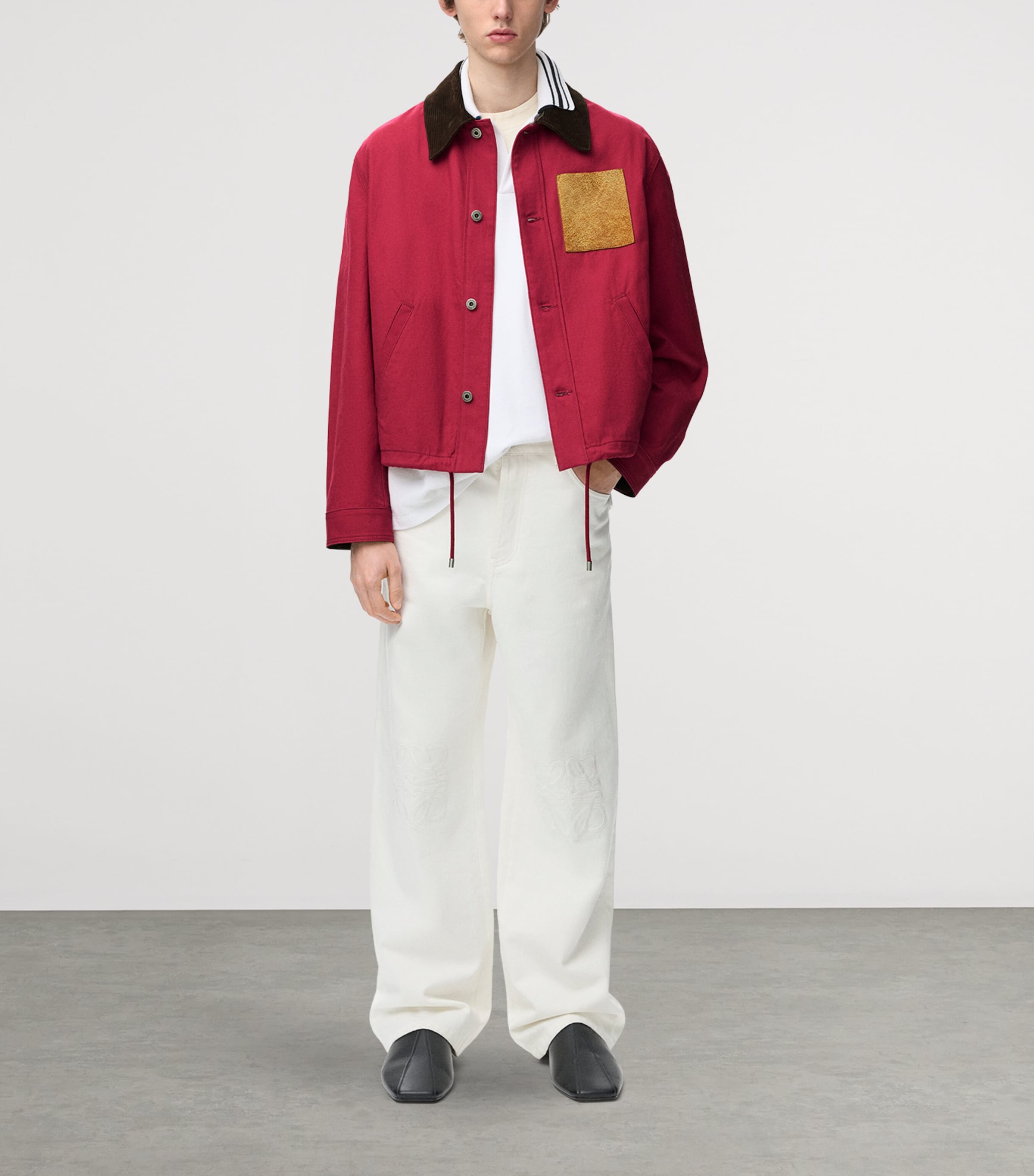 LOEWE Mens Cotton Workwear Jacket Red Image 2