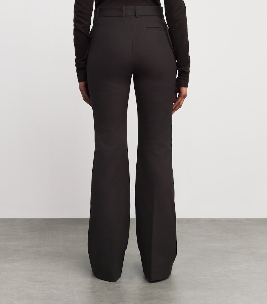 Joseph Womens Stretch-Gabardine Tafira Flared Trousers Cocoa Image 4