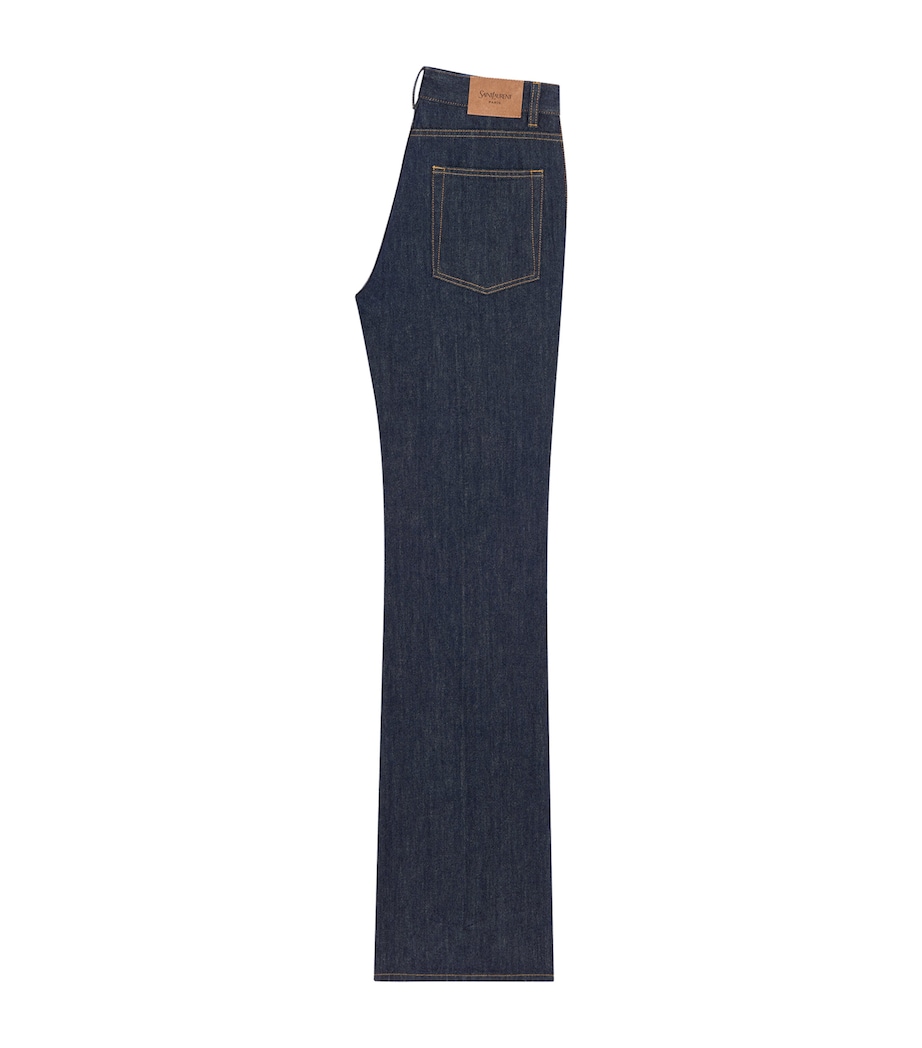 Saint Laurent Womens High-Rise Flared Jeans Image 2