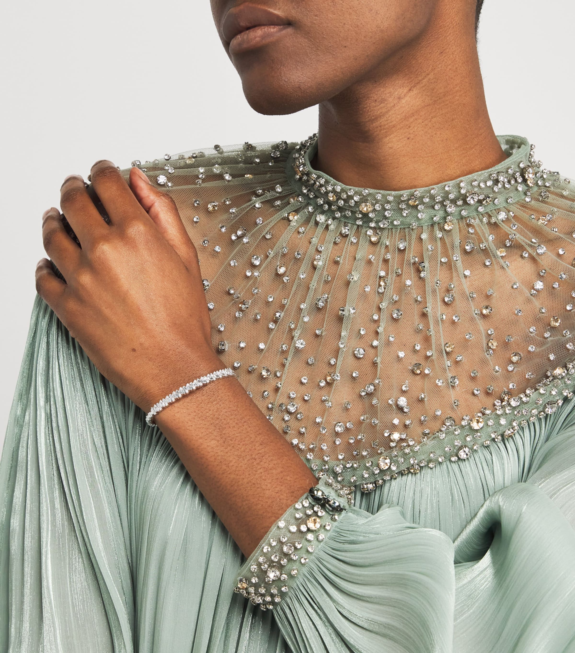 Small White Gold and Diamond Classic Fireworks Bangle 18K WG/WD Image 5