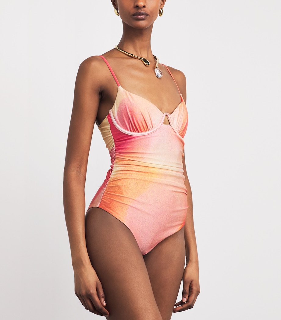 Simkhai Womens Sunset Print Laine Swimsuit Golden Hour Sunset Image 2
