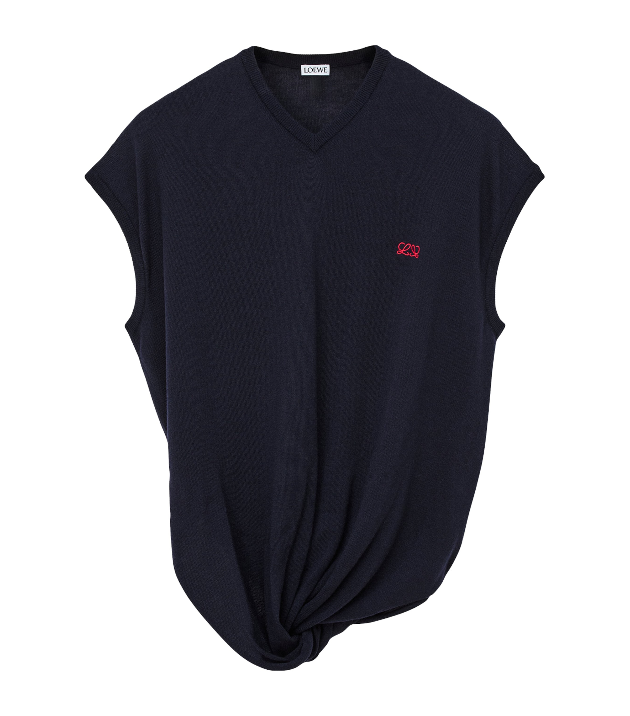 LOEWE Womens Wool-Blend Sweater Vest Dark Navy Image 1