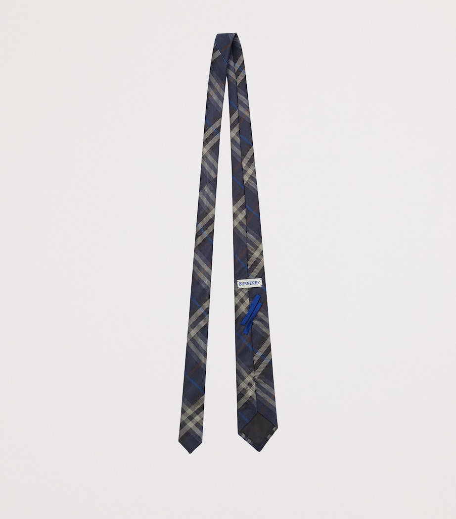 Check Silk Tie PILOT BLUE IP CHECK Image 2