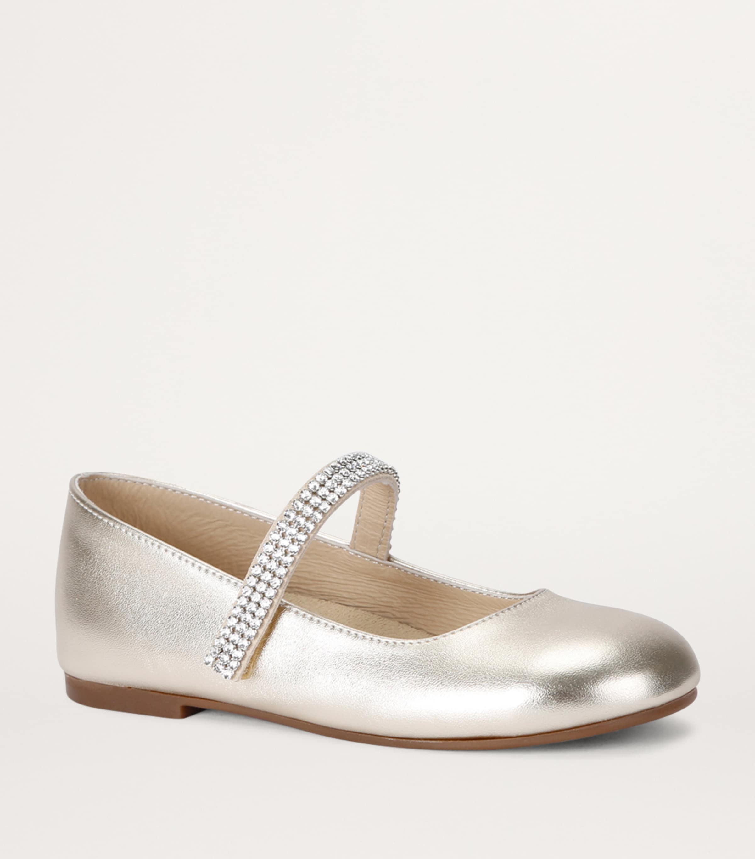 BabyWalker Crystal-Strap Ballet Flats Gold Image 3