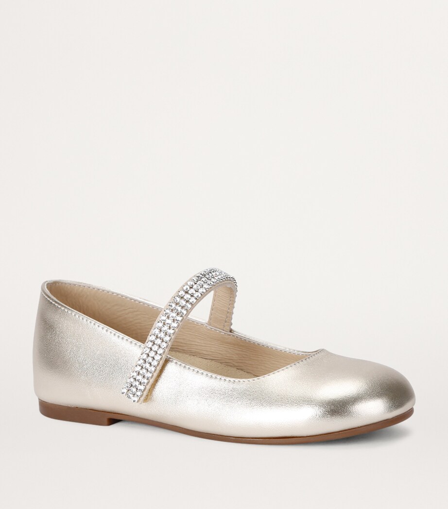 BabyWalker Crystal-Strap Ballet Flats Gold Image 3