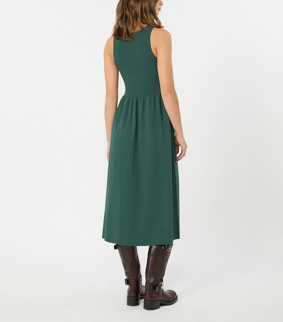Weekend Max Mara Womens Rib-Knit Midi Dress Green Image 3