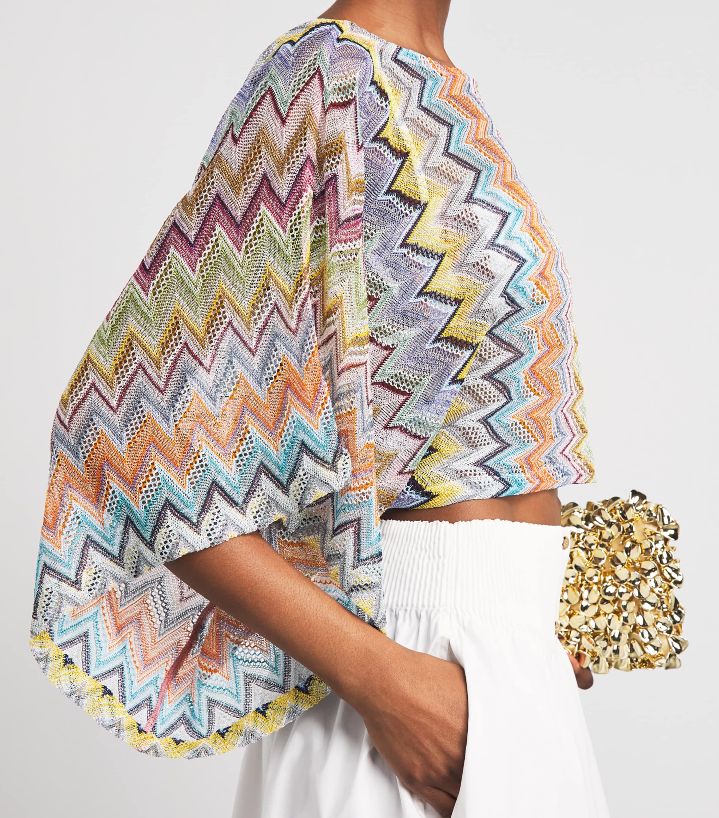Missoni Womens Zigzag Crop Top Smsor Multicolor Image 3