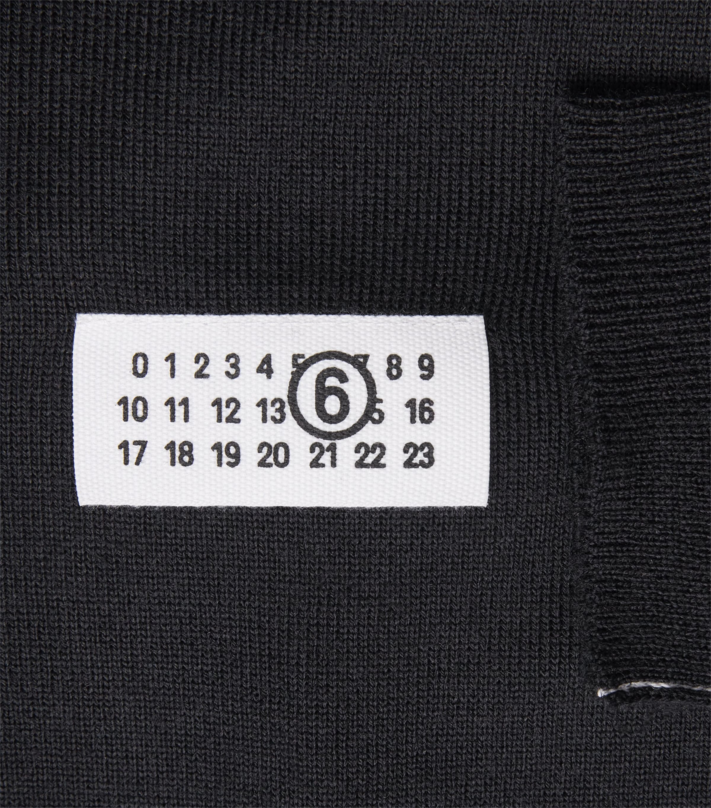 MM6 Maison Margiela Mens Virgin Wool-Blend Numeric Tab Sweater Black Image 6