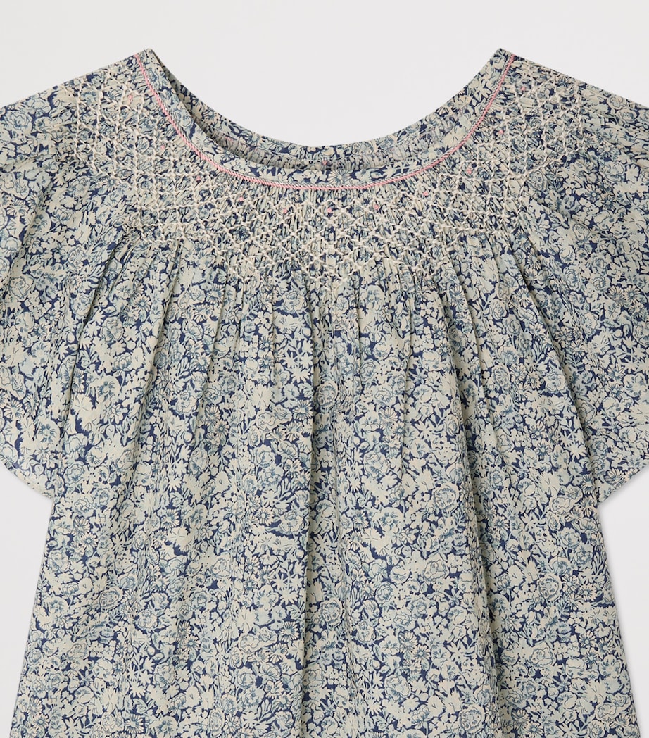 Bonpoint Cotton Floral Print Nella Blouse (10-14 Years) Fl Bleu De Prusse Image 3