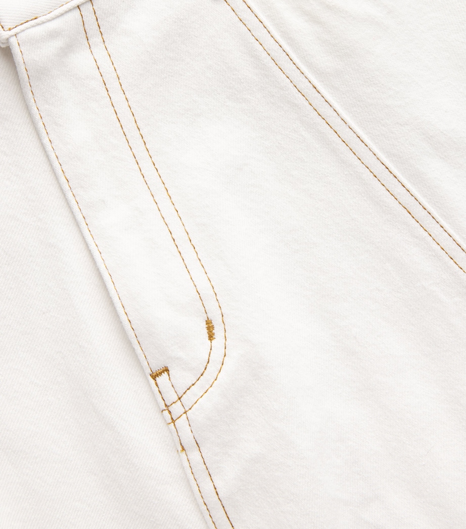 FRAME Womens x Carolina Herrera Denim Maxi Skirt White Image 3