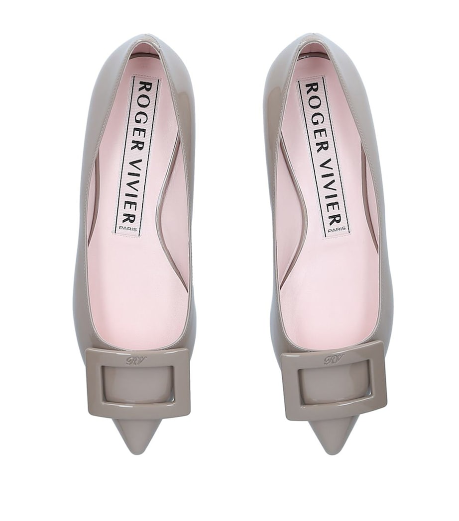 Leather Gommettine Ballet Flats TAUPE Image 4
