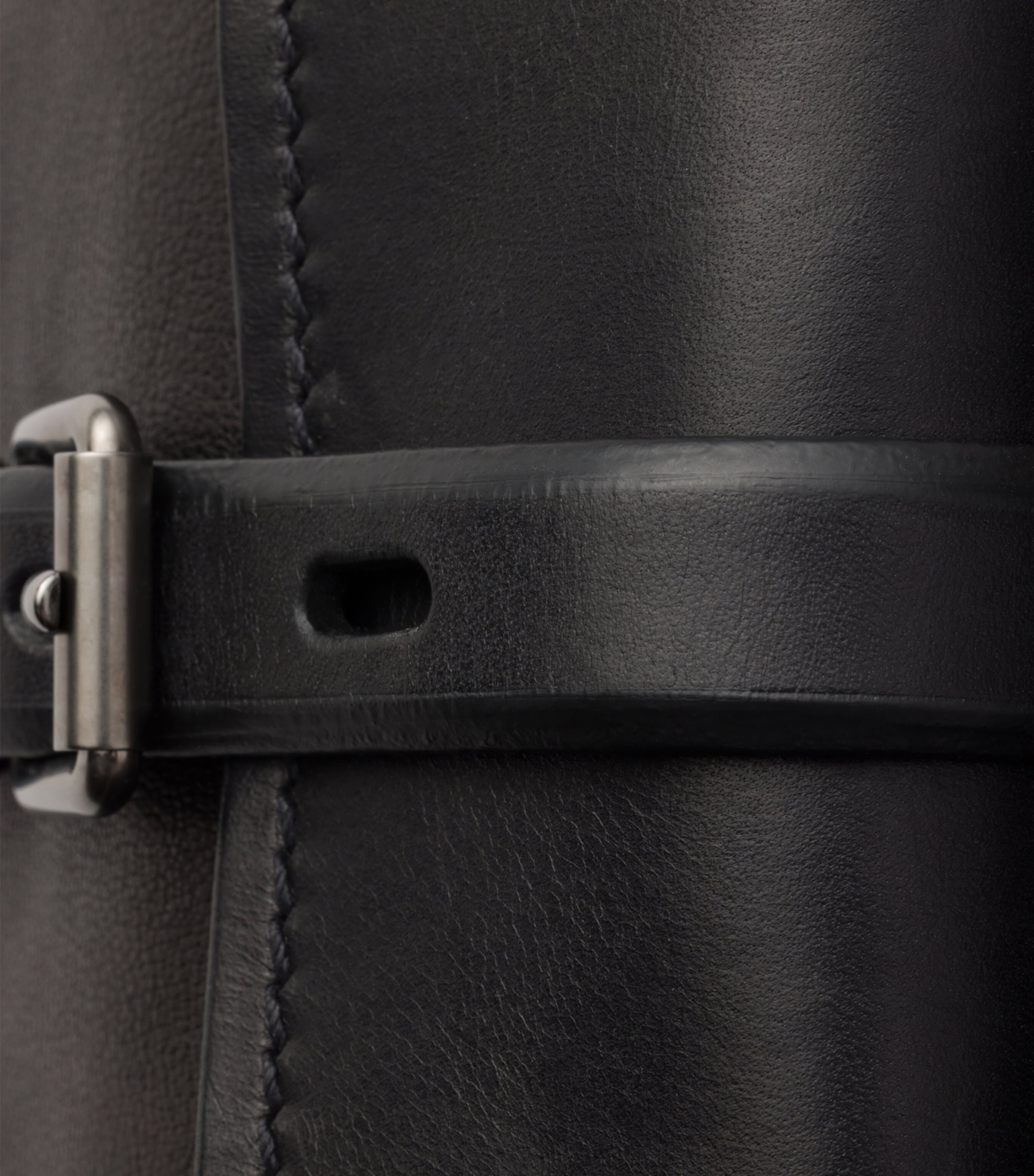 Prada Medium Leather Route Tote Bag Black Image 8