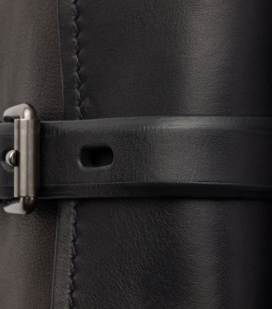 Prada Medium Leather Route Tote Bag Black Image 8