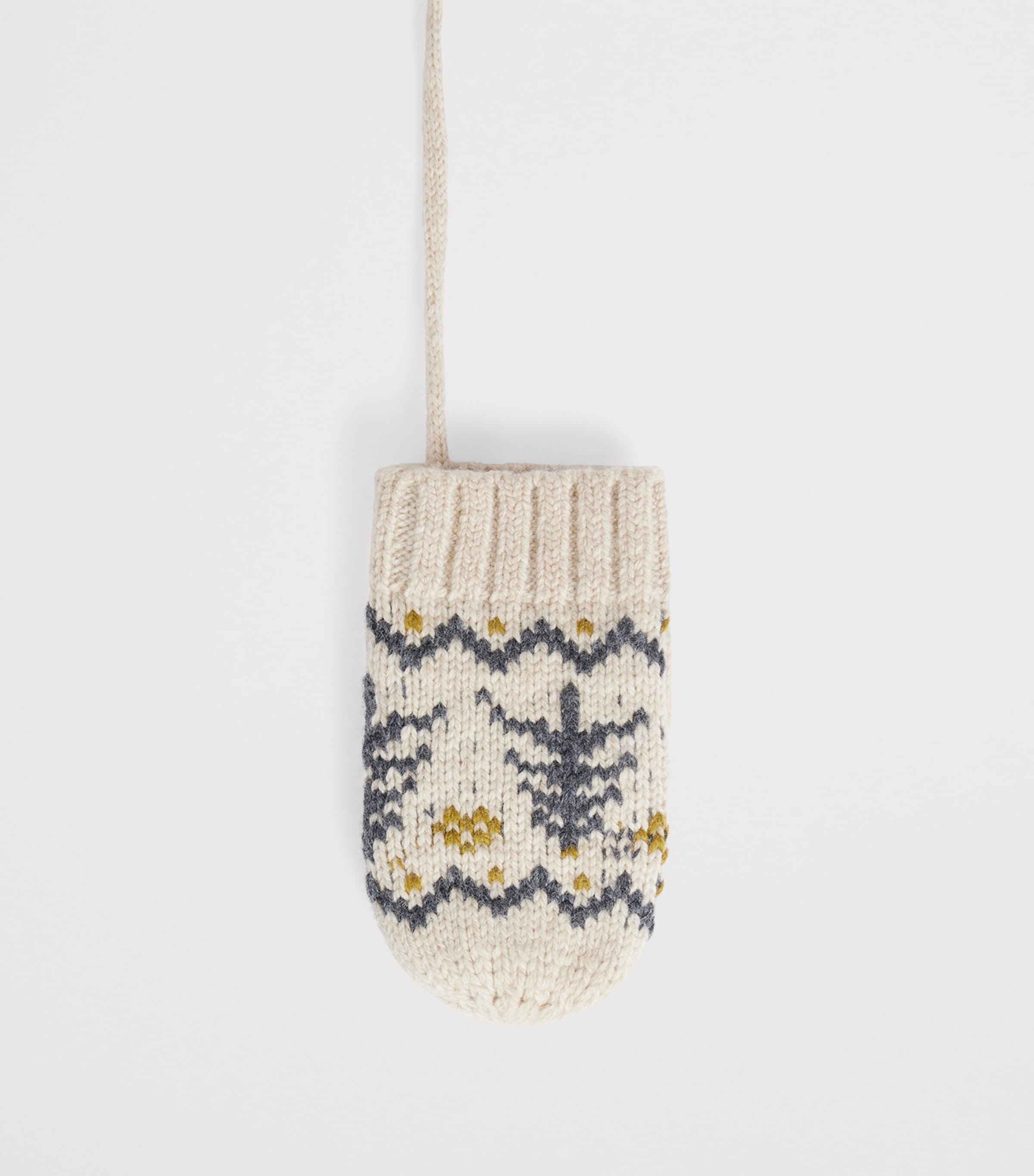Bonpoint Wool-Cotton-Blend Mittens Ficelle Chine Image 2