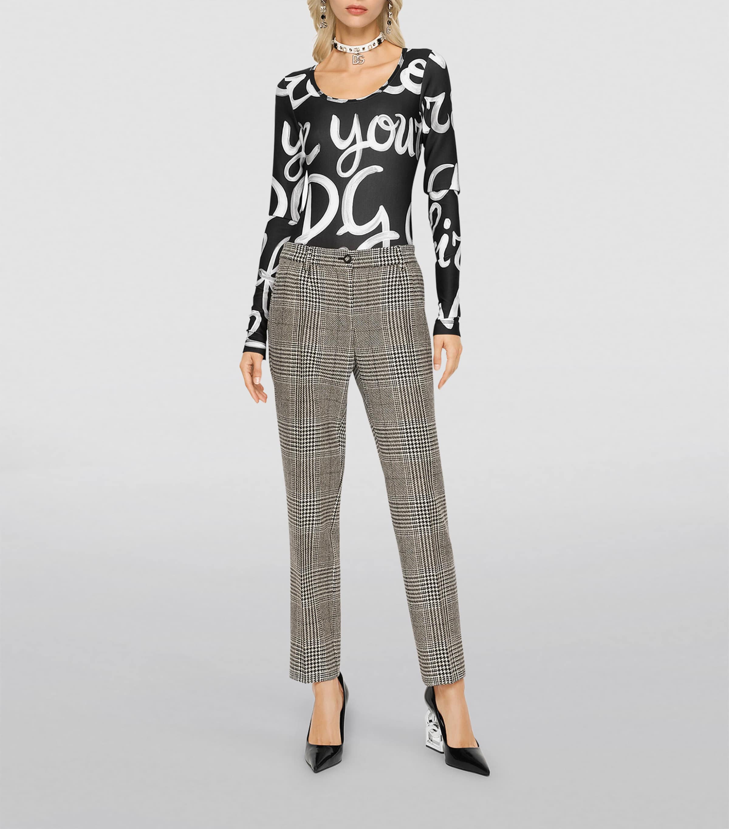 Wool Houndstooth Trousers S8100-CHECK-TARTAN Image 3