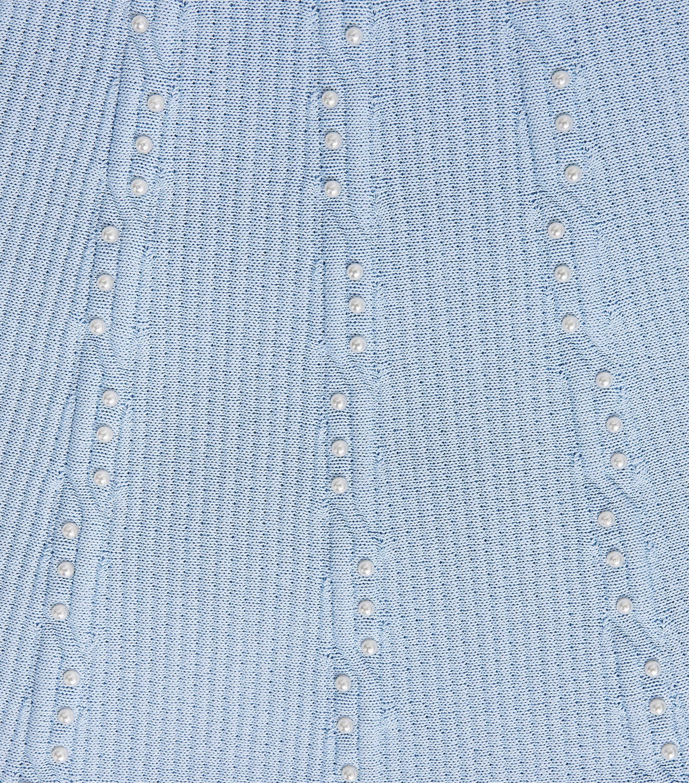 Sandro Paris Womens Beaded Mini Dress Sky Blue Image 6