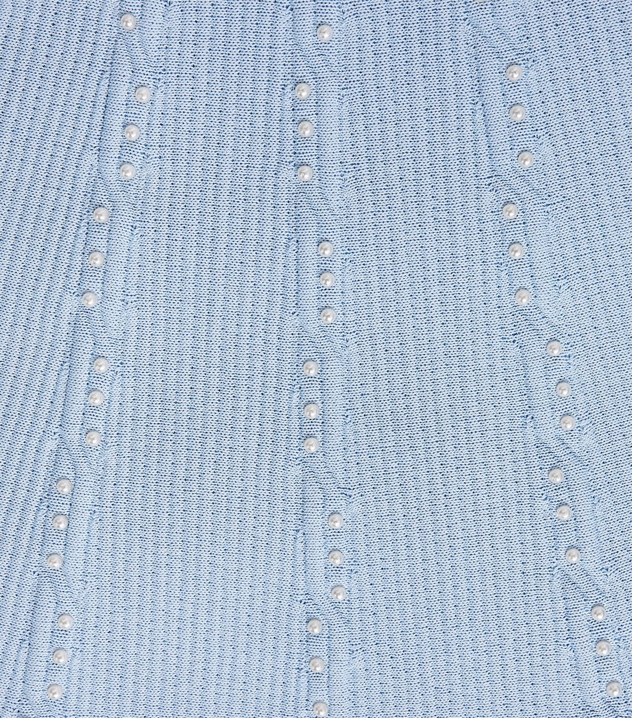 Sandro Paris Womens Beaded Mini Dress Sky Blue Image 6