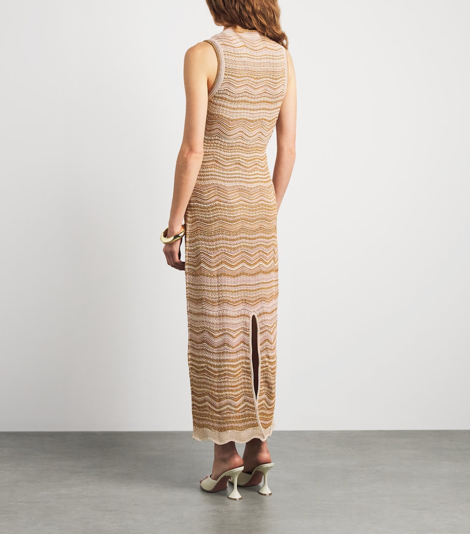 Sandro Paris Womens Knitted Sleeveless Midi Dress Brown Image 4