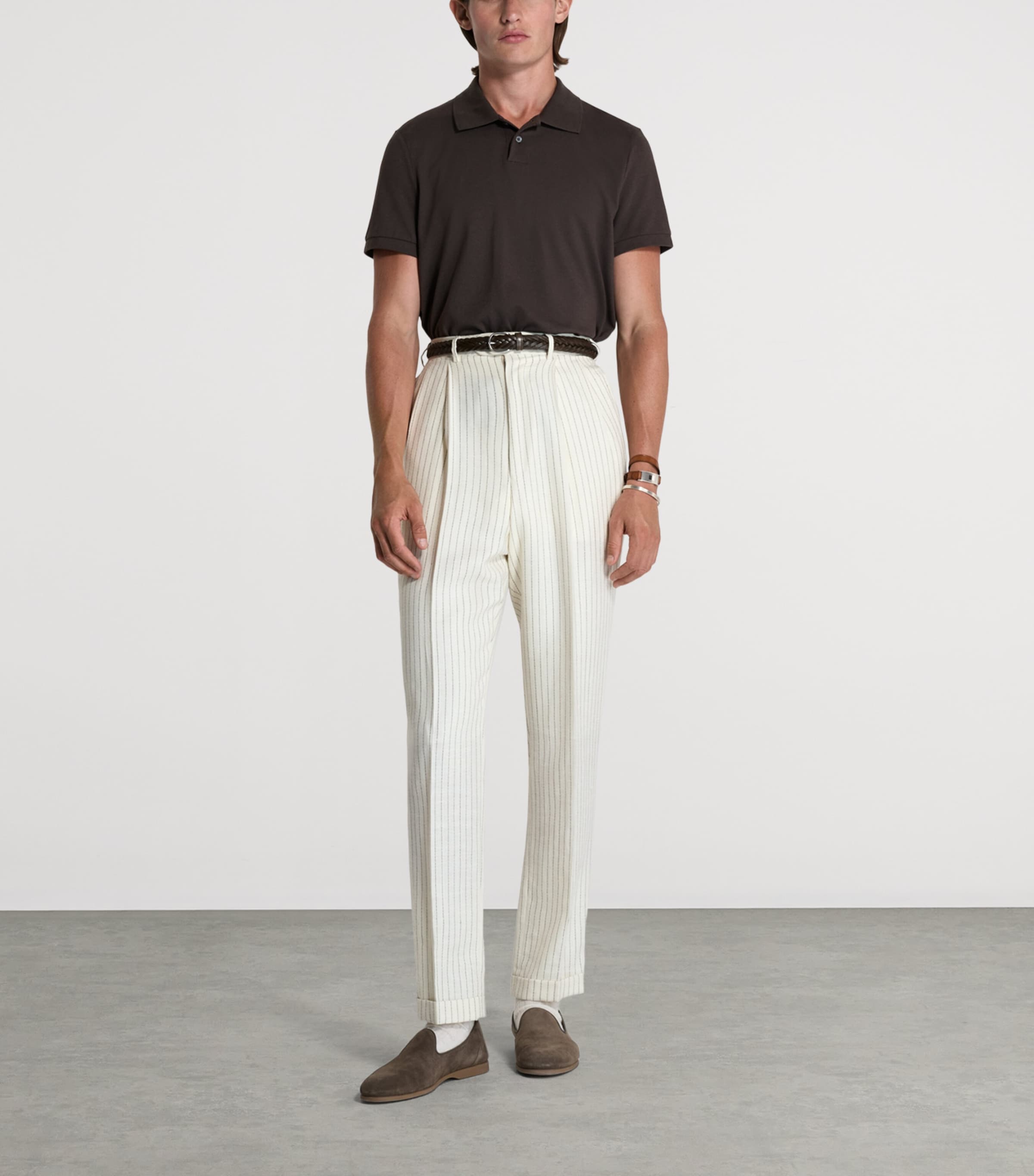 Dunhill Mens Cotton-Silk Polo Shirt Image 2