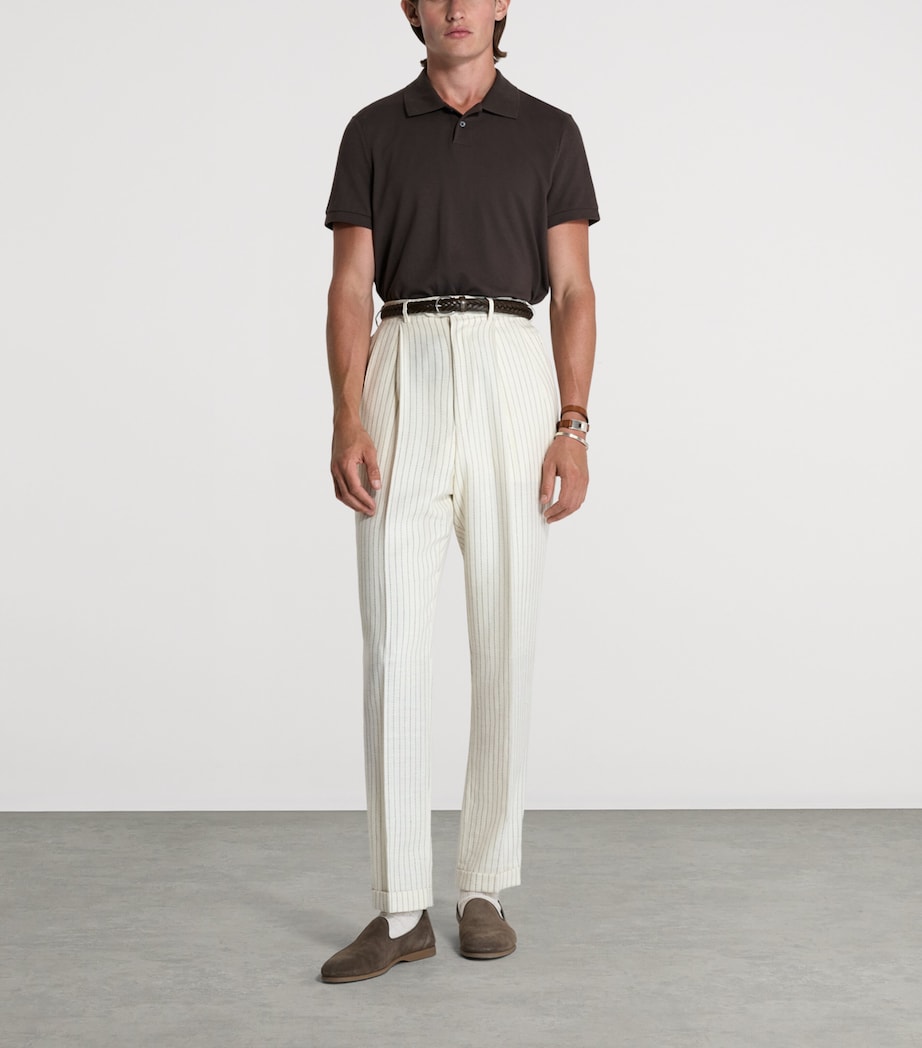 Dunhill Mens Cotton-Silk Polo Shirt Image 2