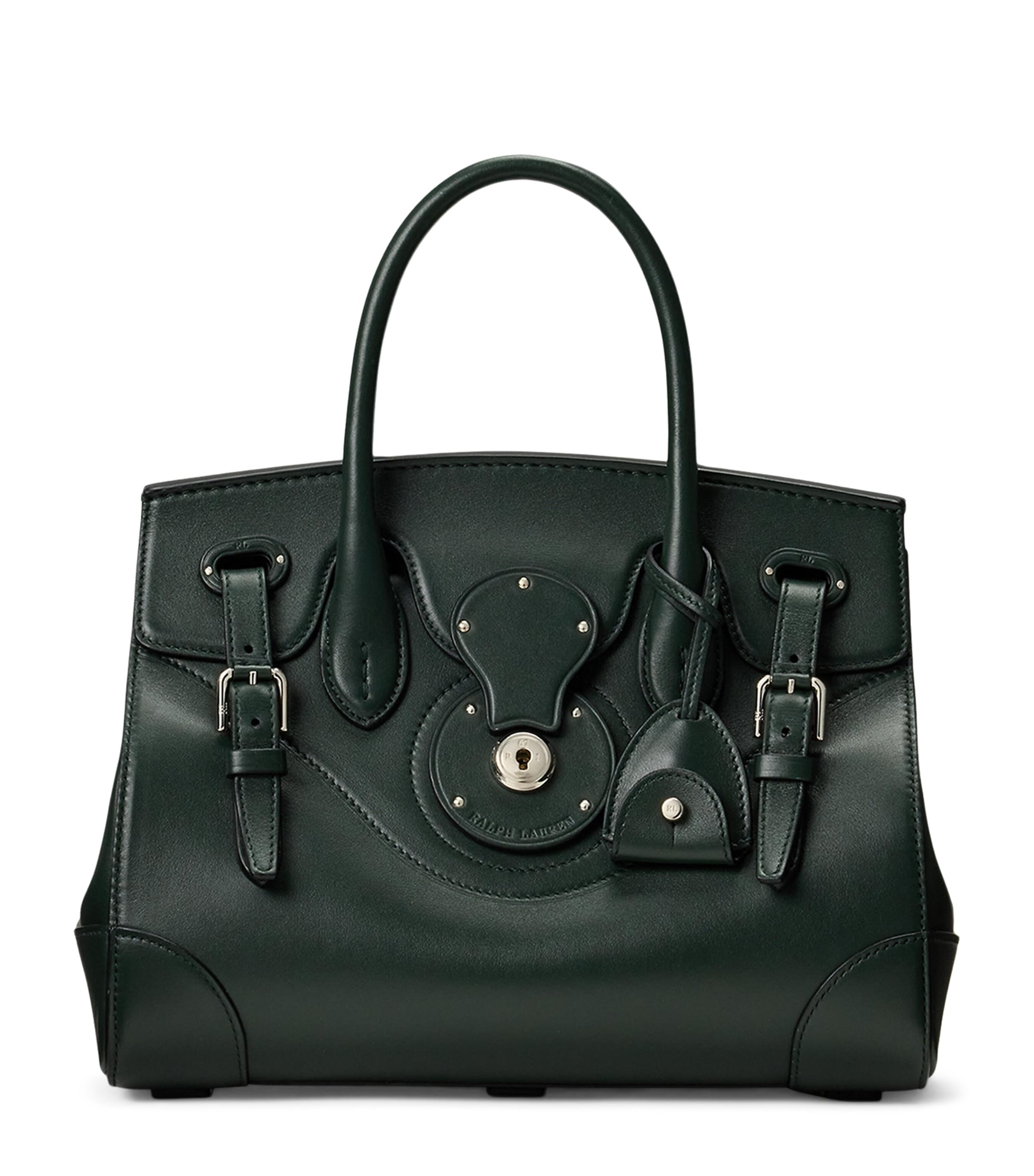Ralph Lauren Leather Soft Ricky 27 Top-handle Bag In Green