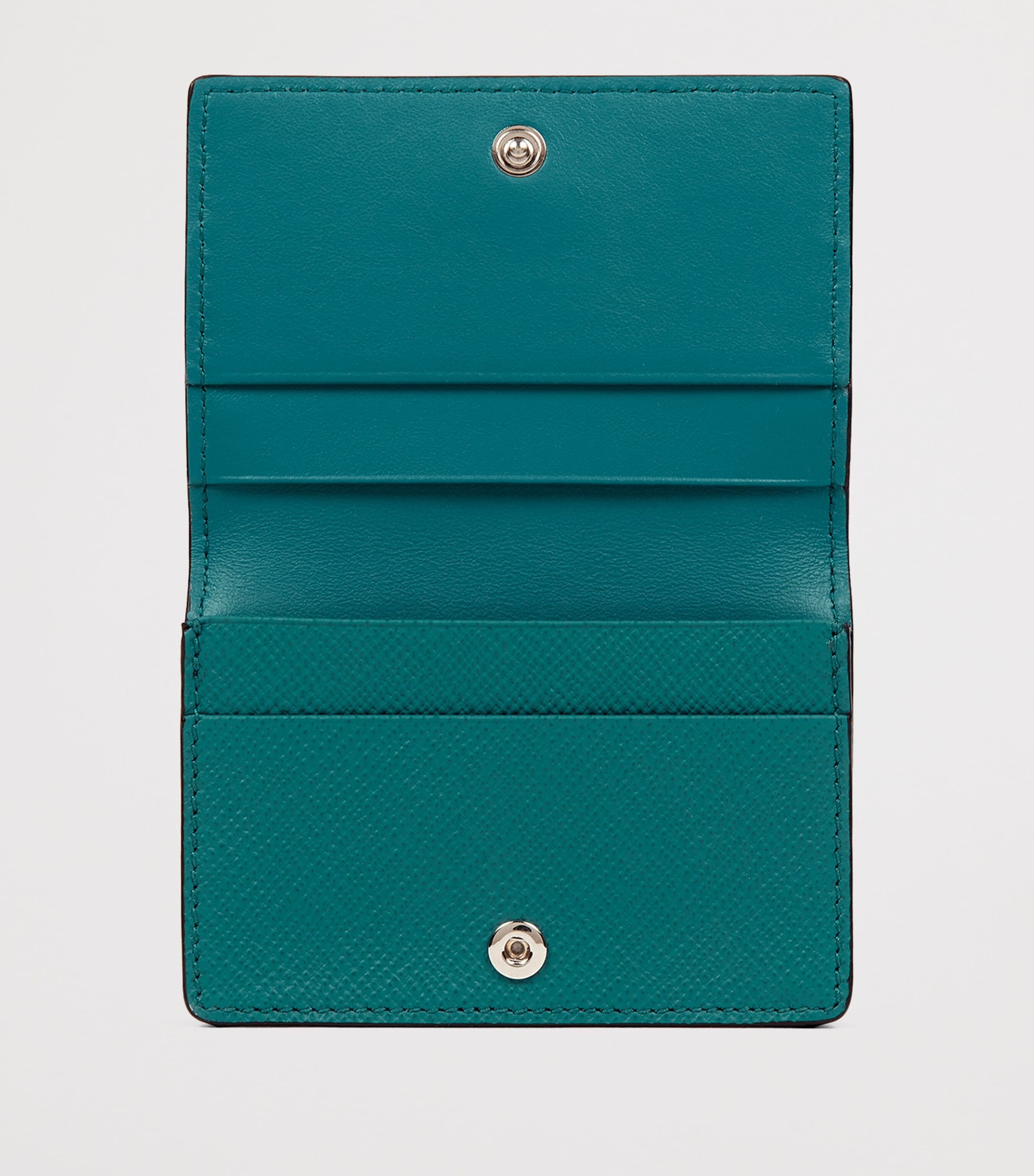 Smythson Panama Leather Card Case Petrol Image 2