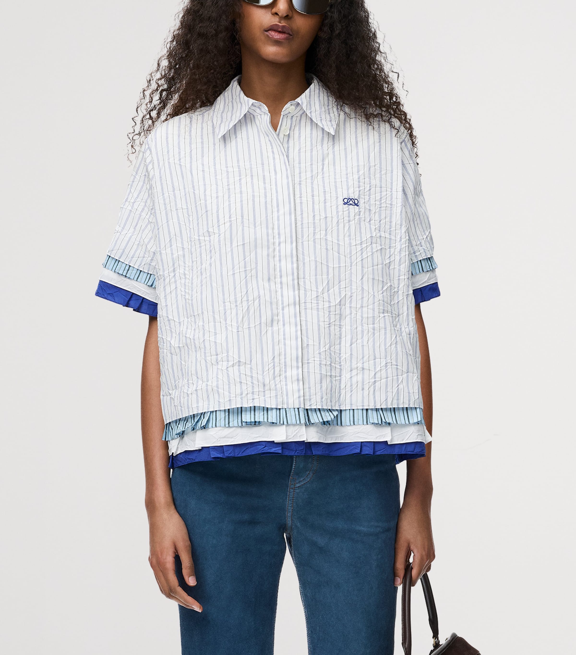 LOEWE Womens Layered Shirt White/multicolor Image 3