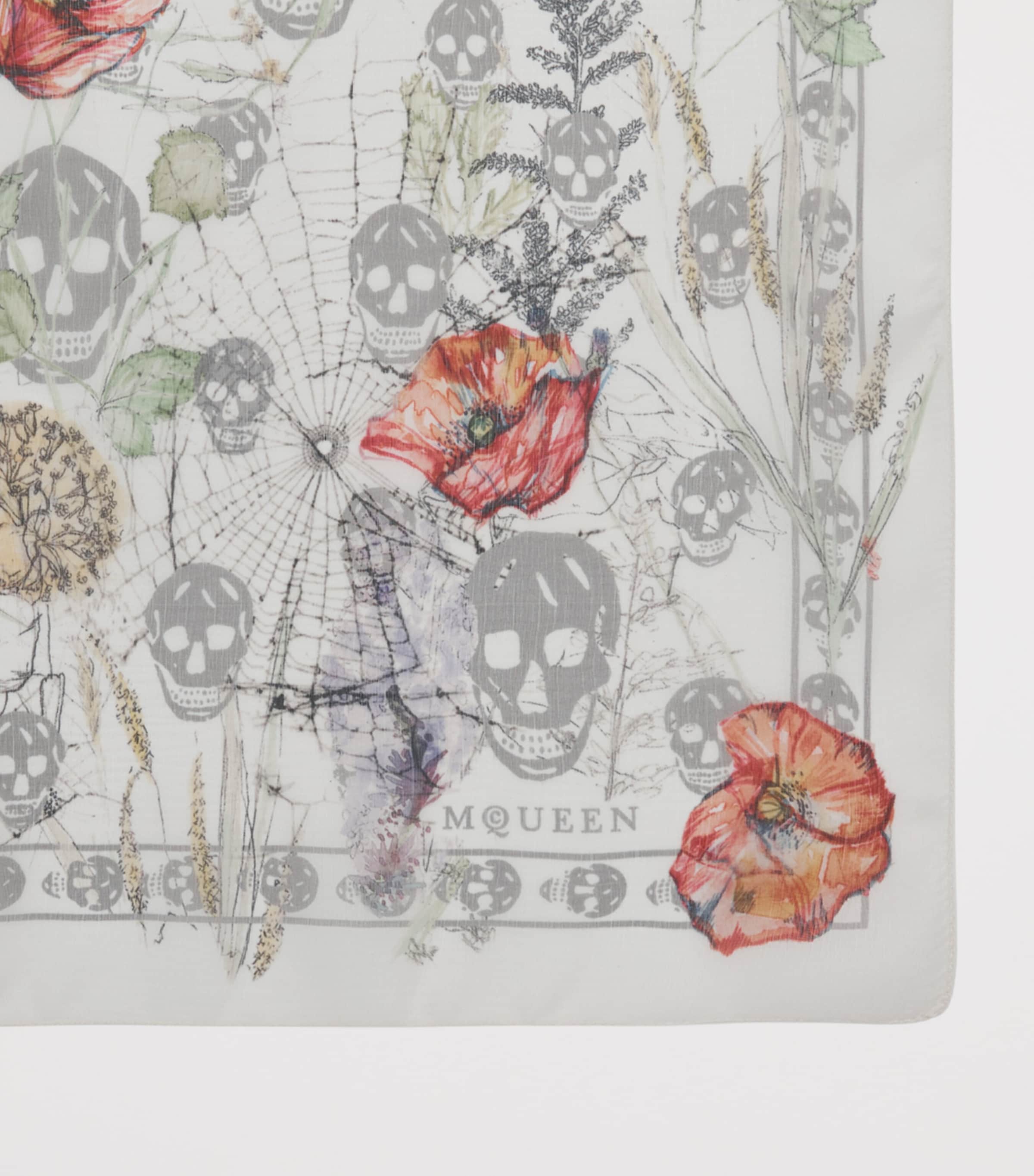McQueen Silk Spider Floral Scarf Image 4