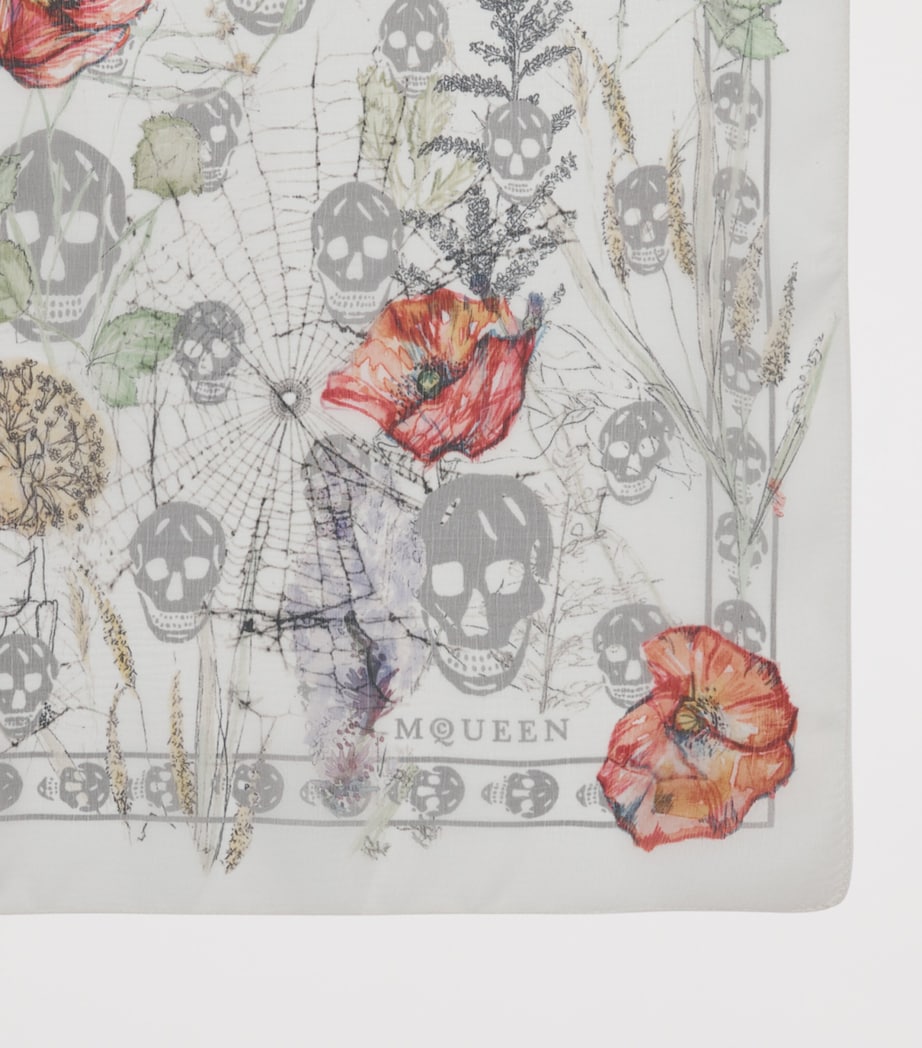 McQueen Silk Spider Floral Scarf Image 4