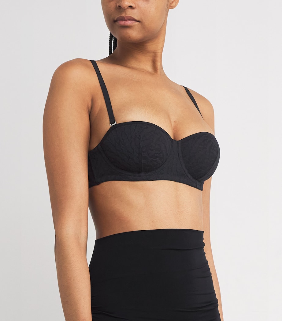 Lace Animaliers Underwired Bandeau Bra 000 BLACK Image 2