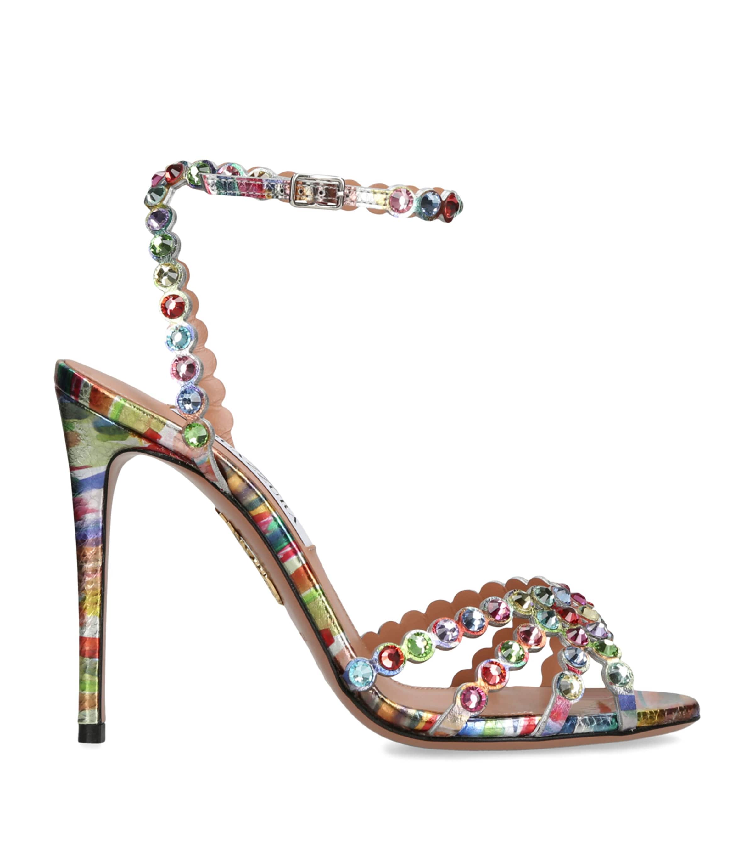 Aquazzura Leather Embellished Tequila Sandals 105 Harrods LT