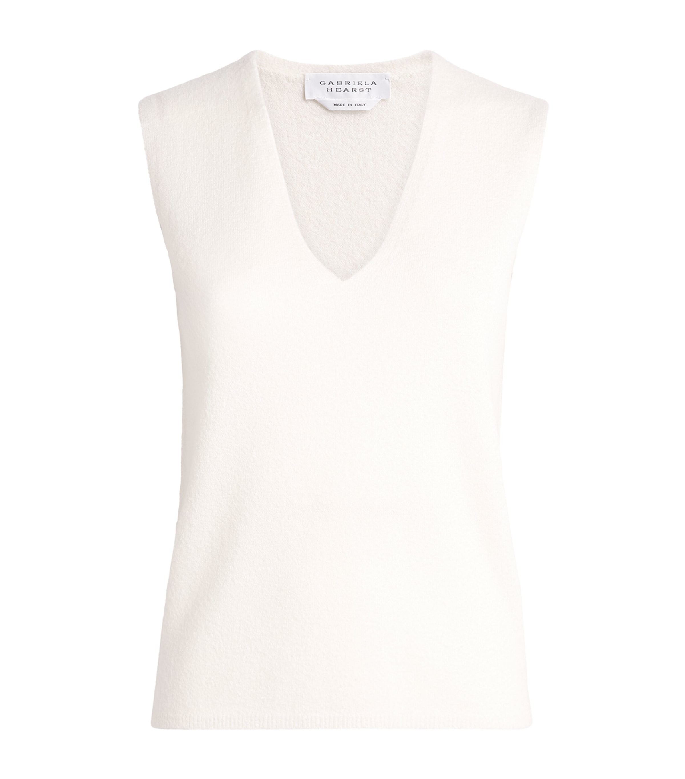 Gabriela Hearst Cashmere Bouclé Tank Top Wht White