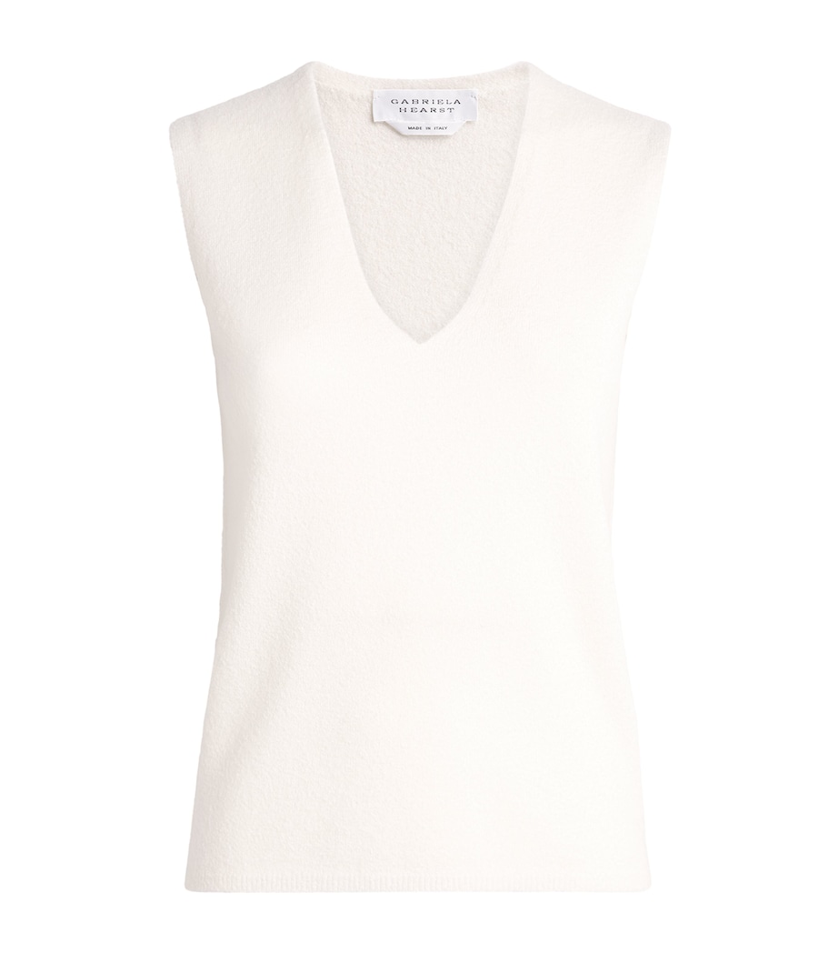 Gabriela Hearst Womens Cashmere Bouclé Tank Top Wht White Image 1