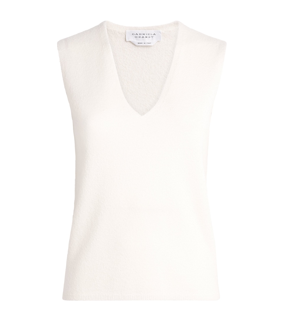Gabriela Hearst Cashmere Bouclé Tank Top Wht White