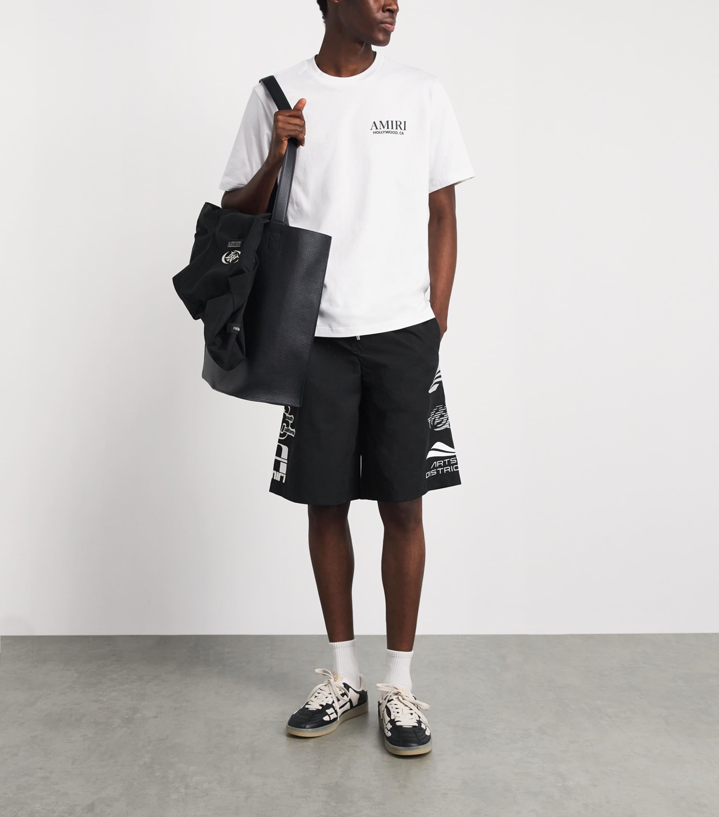 AMIRI Mens Cotton Stacked Bones T-Shirt White Image 2