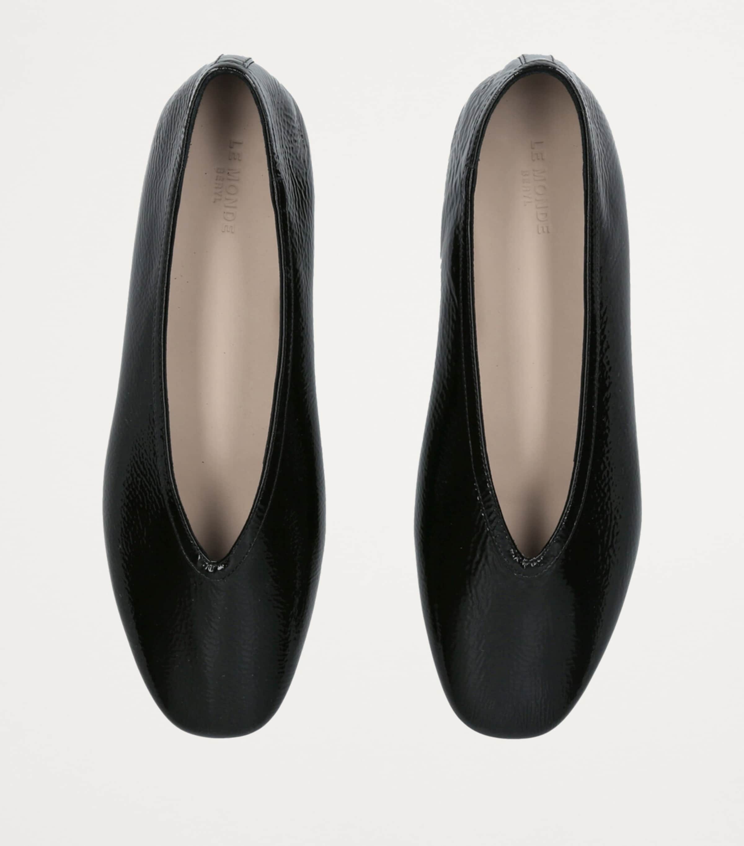 Leather Luna Ballet Flats BLACK Image 6
