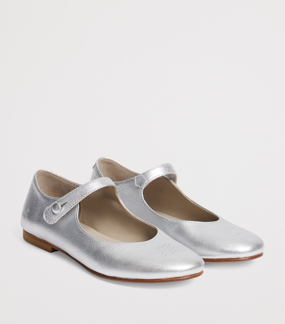 Leather Ella Ballet Flats ARGENT Image 2