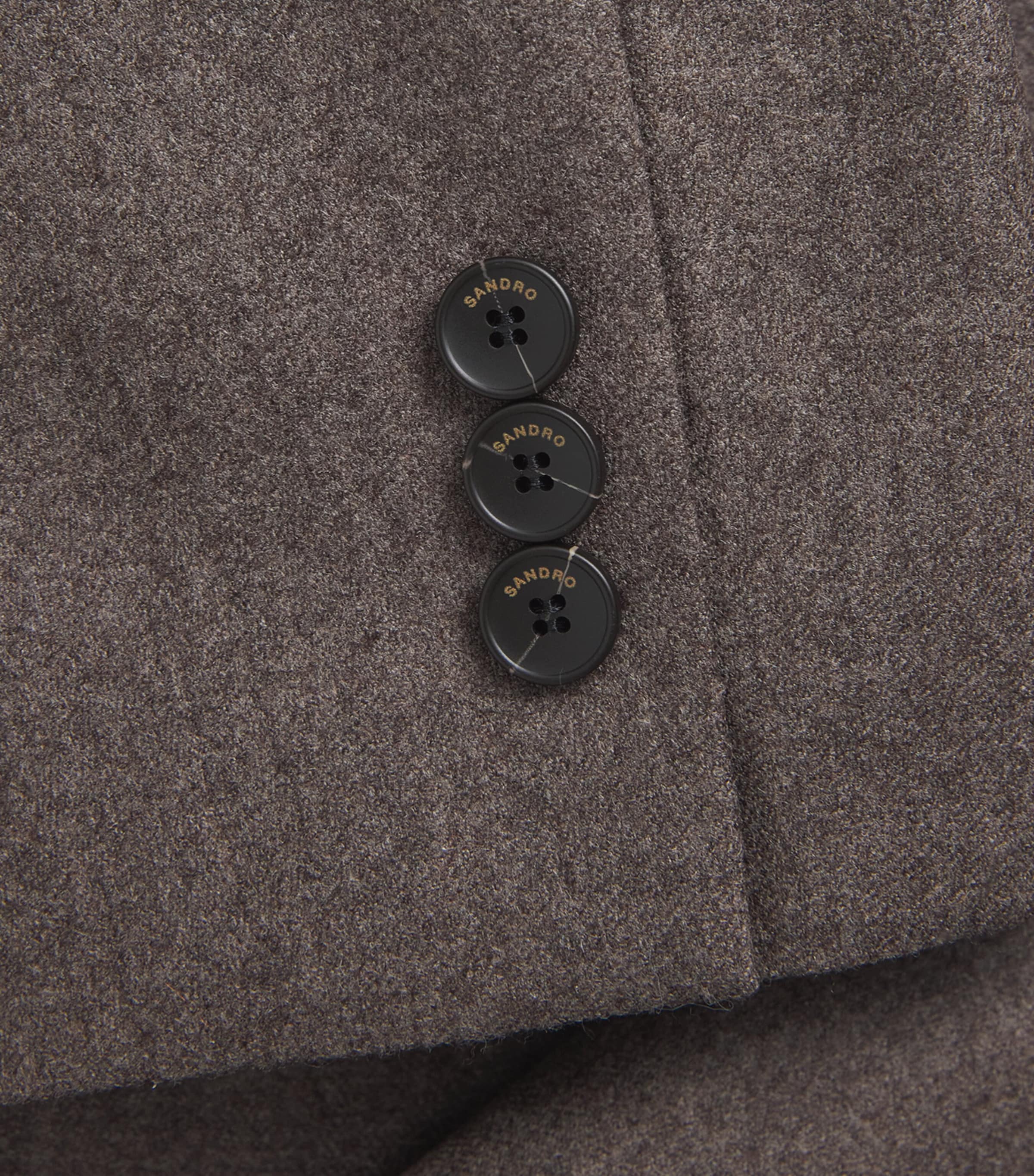 Sandro Paris Womens Wool Single-Breasted Blazer Greige Image 6
