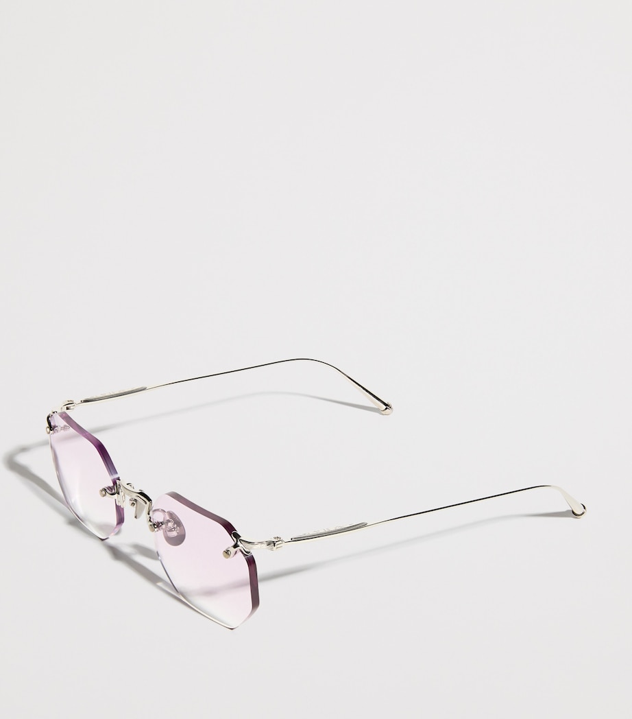 Octagonal Rimless Sunglasses M3104-B WHITE Image 2