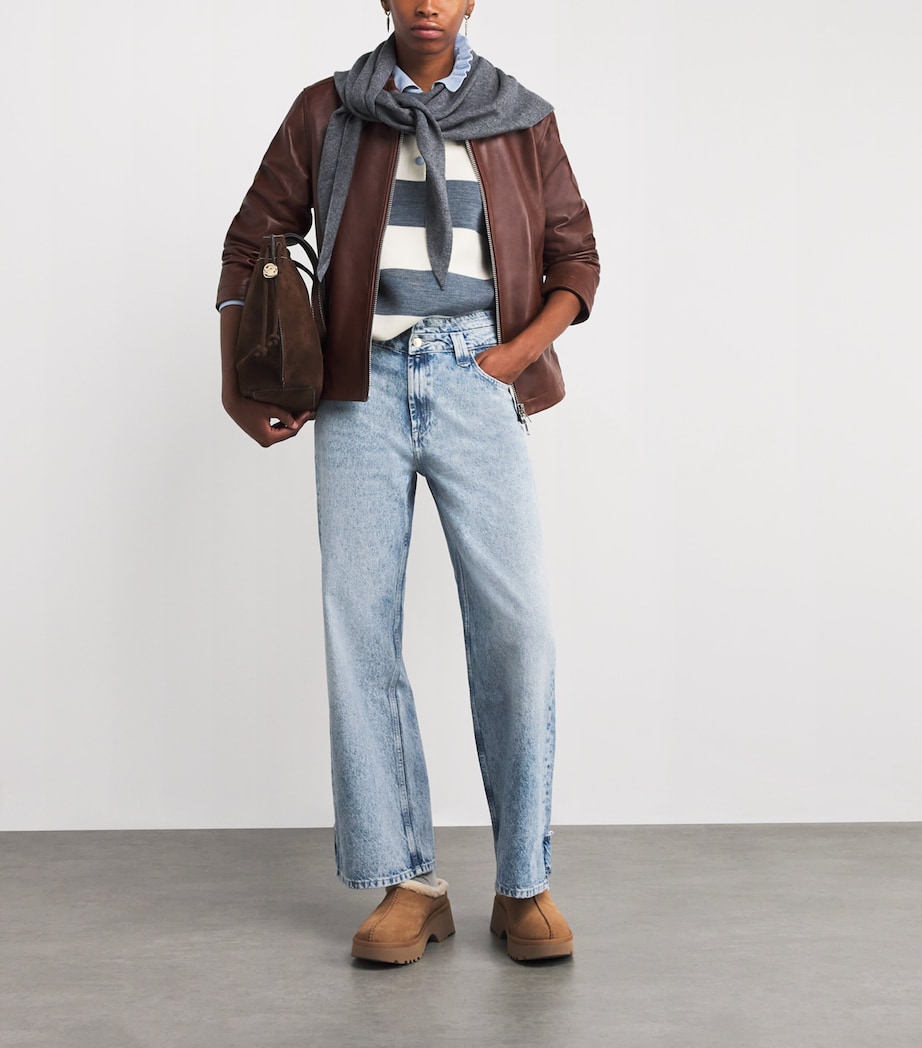 Acid Wash Straight Jeans BLUE DENIM Image 2