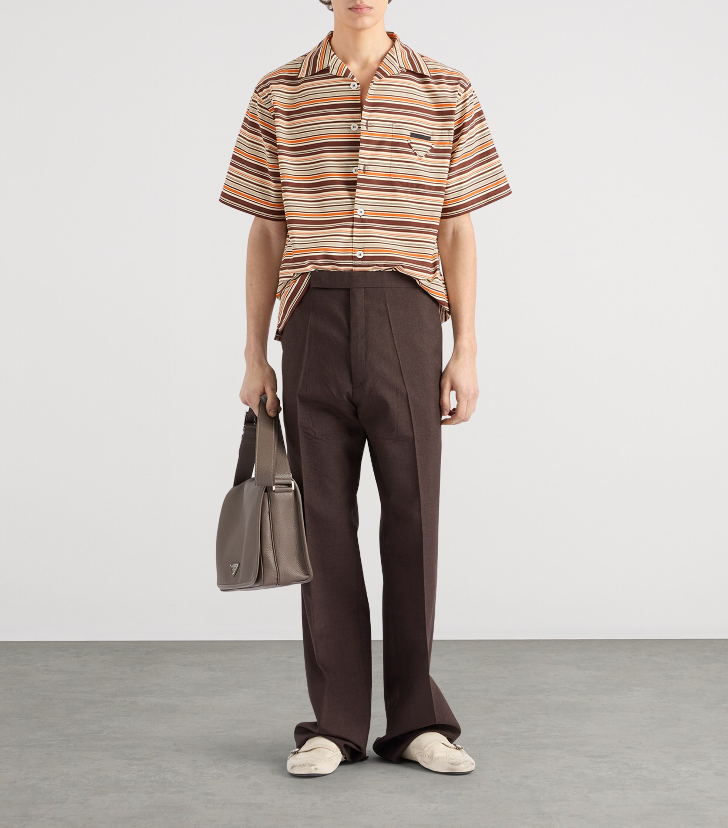 Prada Mens Cotton-Silk Bowling Shirt Image 2