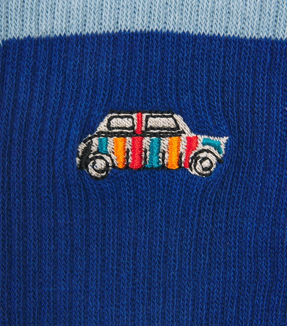 Paul Smith Mens Embroidered Car Socks Blue Image 2