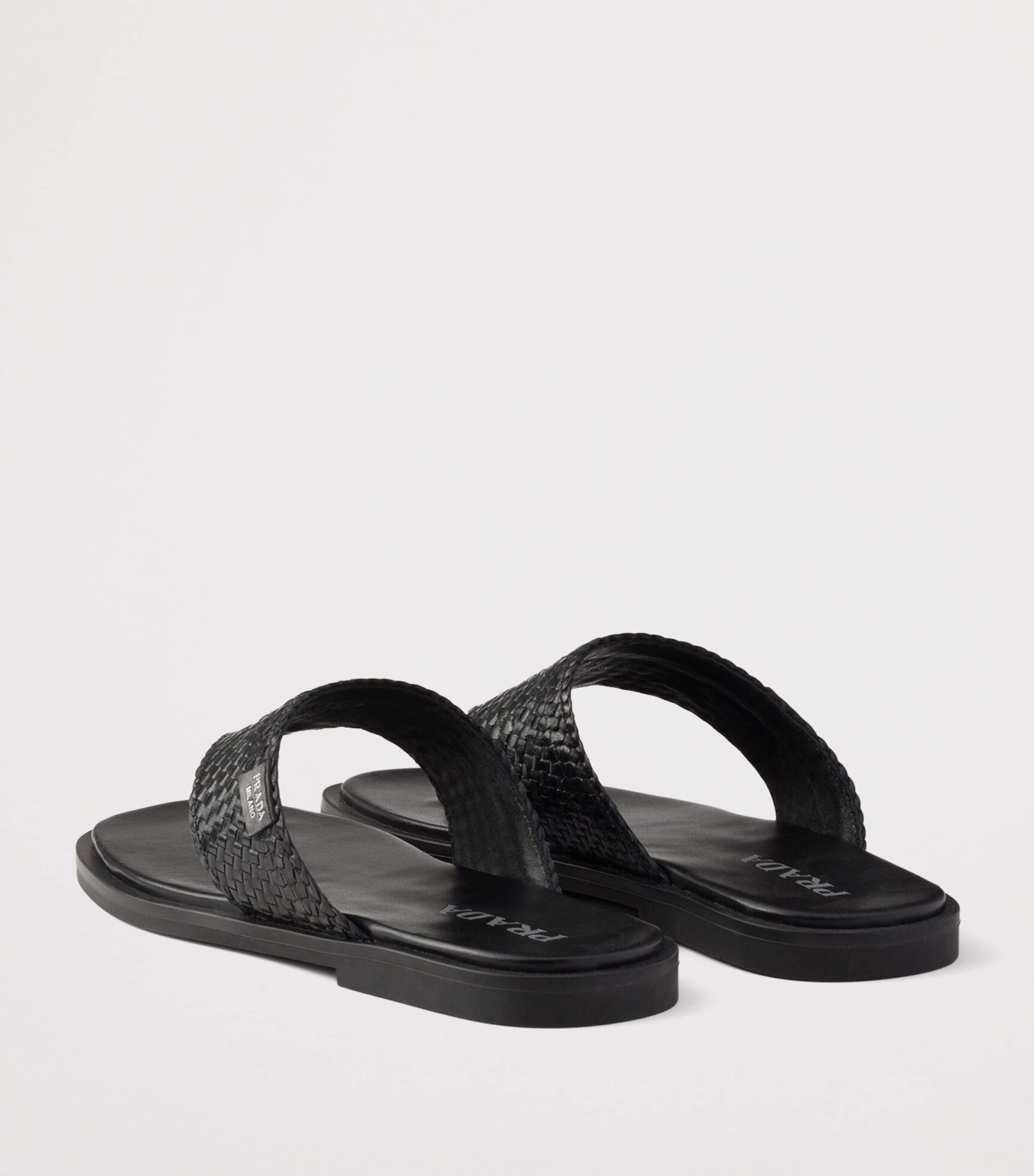 Prada Leather Woven Flip Flops Image 3