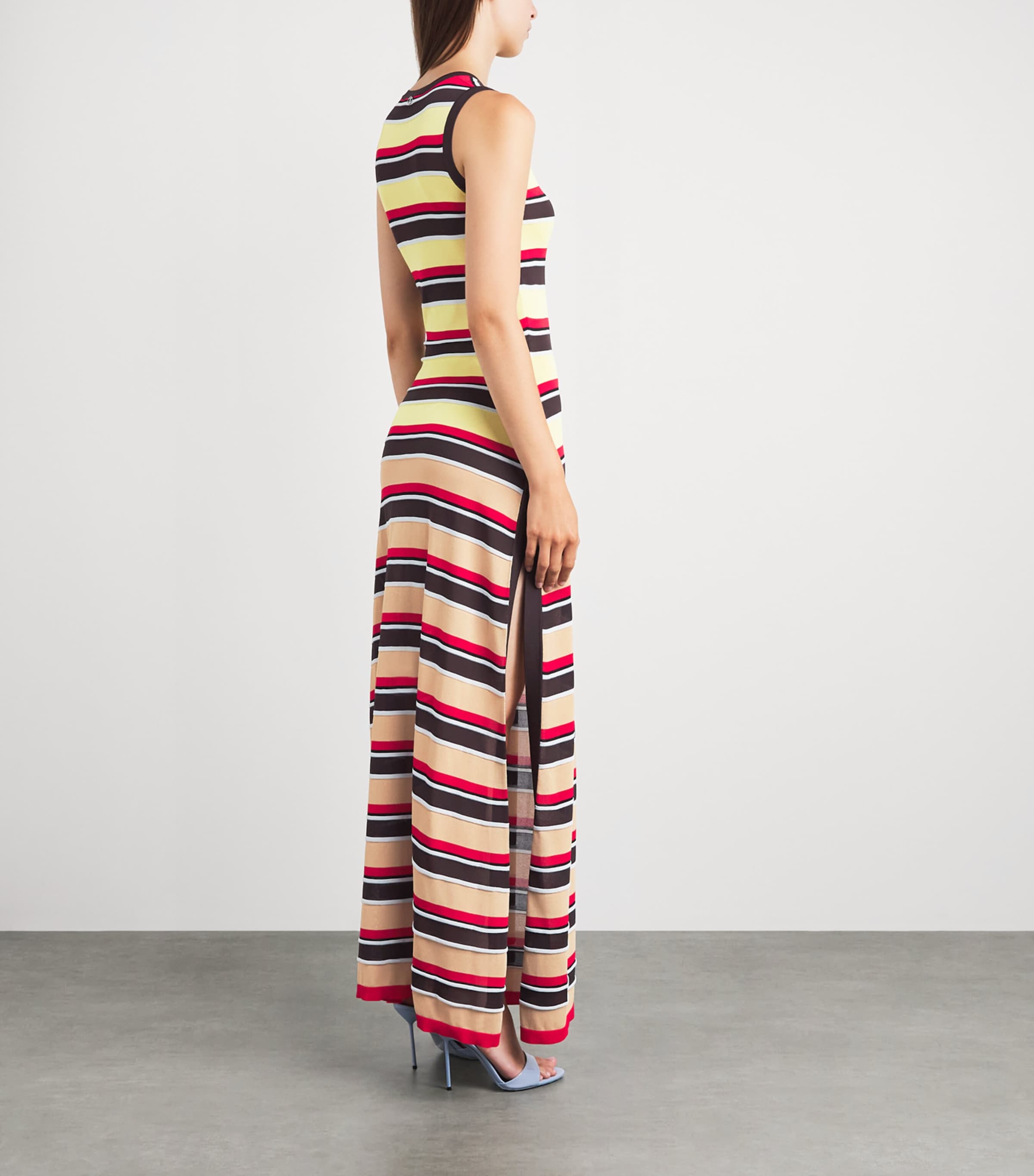 Rabanne Womens Stripe Cut-Out Maxi Dress Vscs Rayures Mix Col Image 4