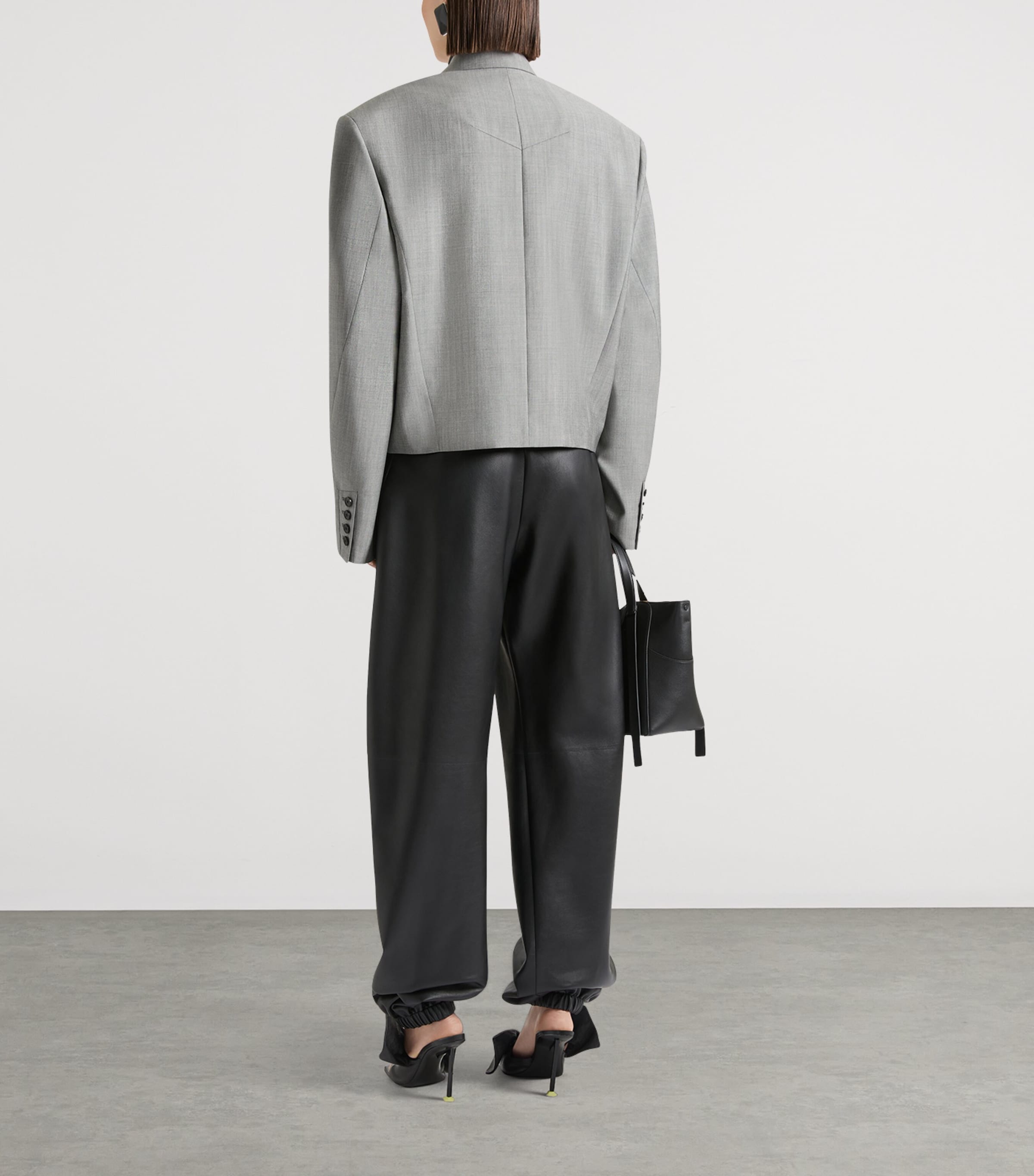 Givenchy Womens Leather Elasticated Trousers Image 3