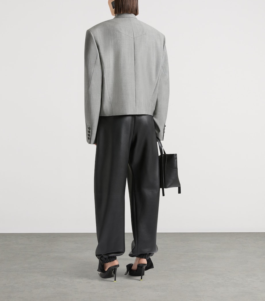 Givenchy Womens Leather Elasticated Trousers Image 3