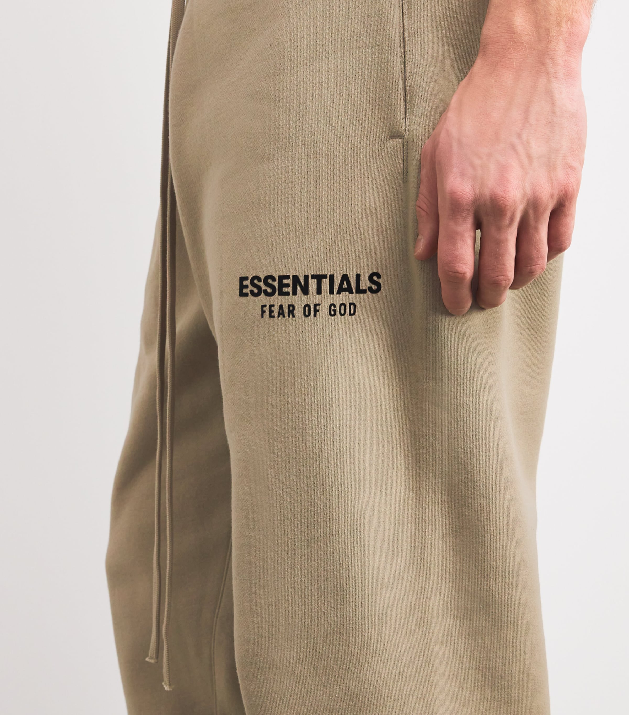FEAR OF GOD ESSENTIALS Mens Cotton-Blend Logo Sweatpants Desert Sand Image 7