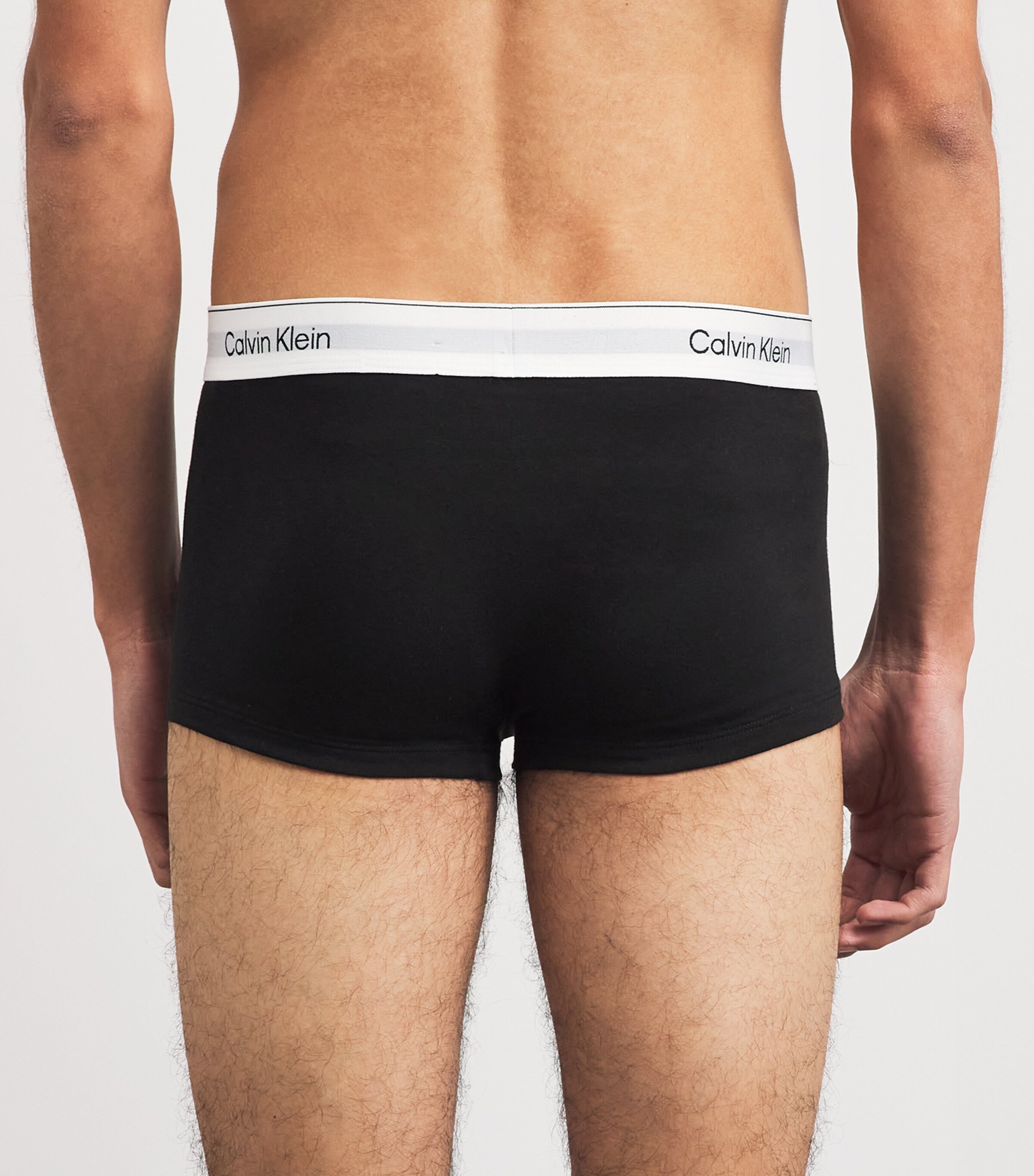 Calvin Klein Mens Stretch-Cotton Low Rise Icon Boxer Briefs (Pack of 3) Black Image 3