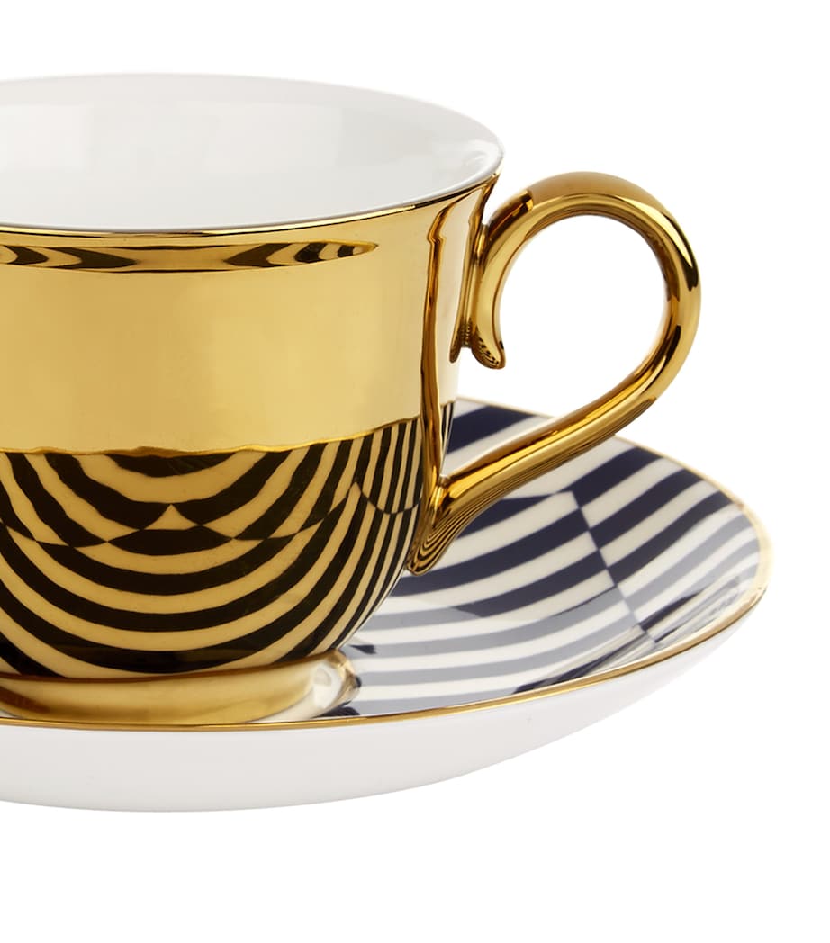 Superstripe Teacup and Saucer BLUE Image 2