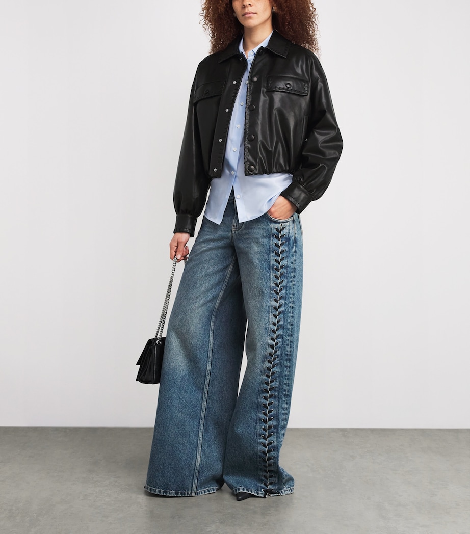 Bubble Leather Jacket BLK BLACK Image 2